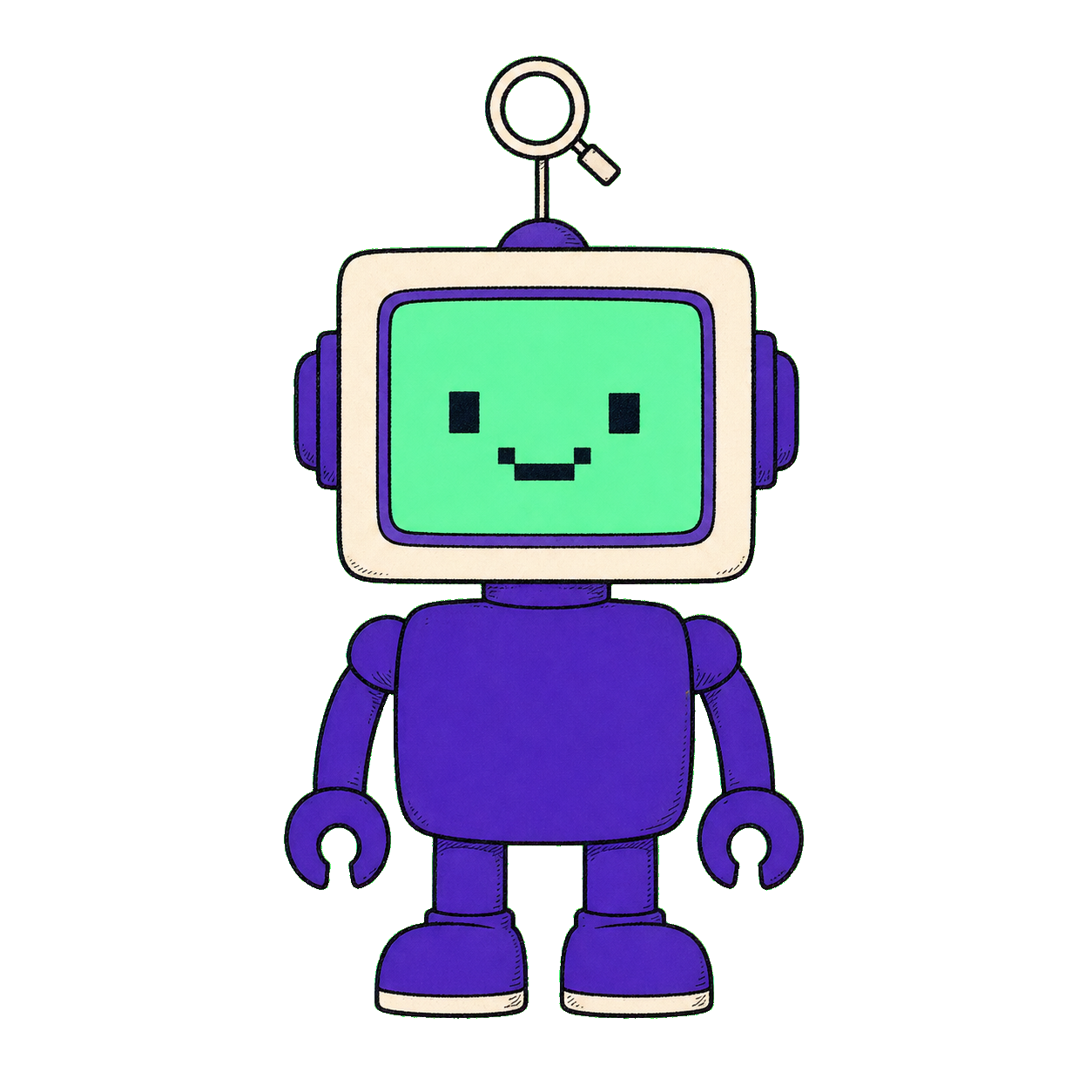 Buddy, the Clickbuddy robot mascot.