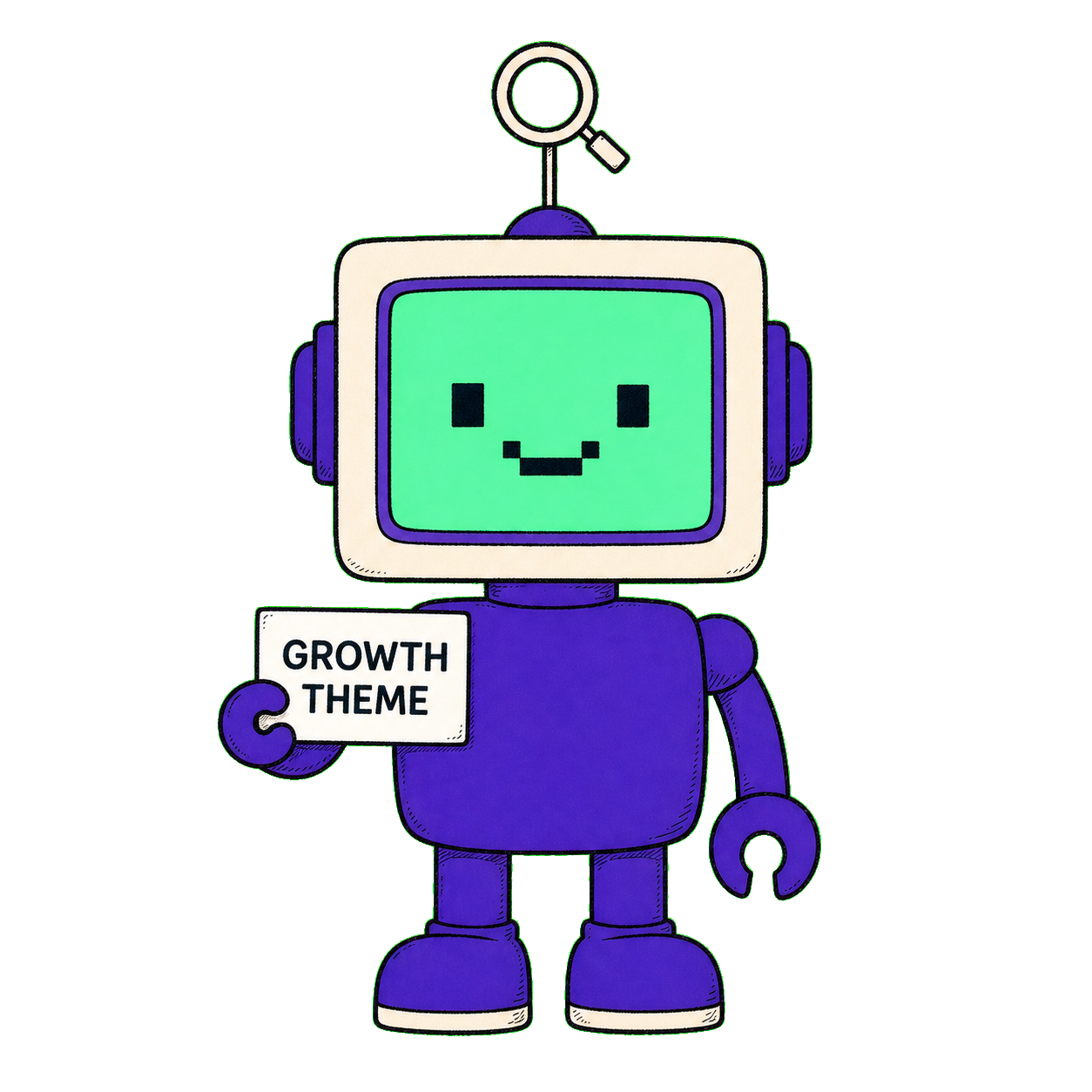 Buddy holding a reviewable search marketing artefact.